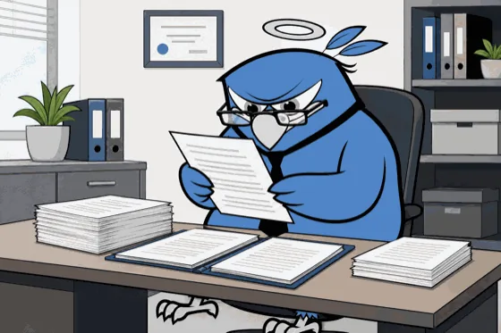 Angelo at his desk, reading your market